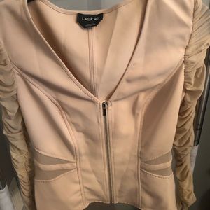 Bebe Lace Zip-Up Shirt/Blazer